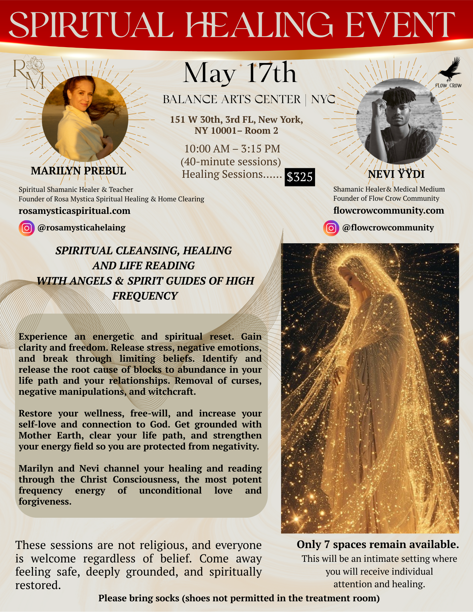 A Flyer describing our prviate healing sessions
